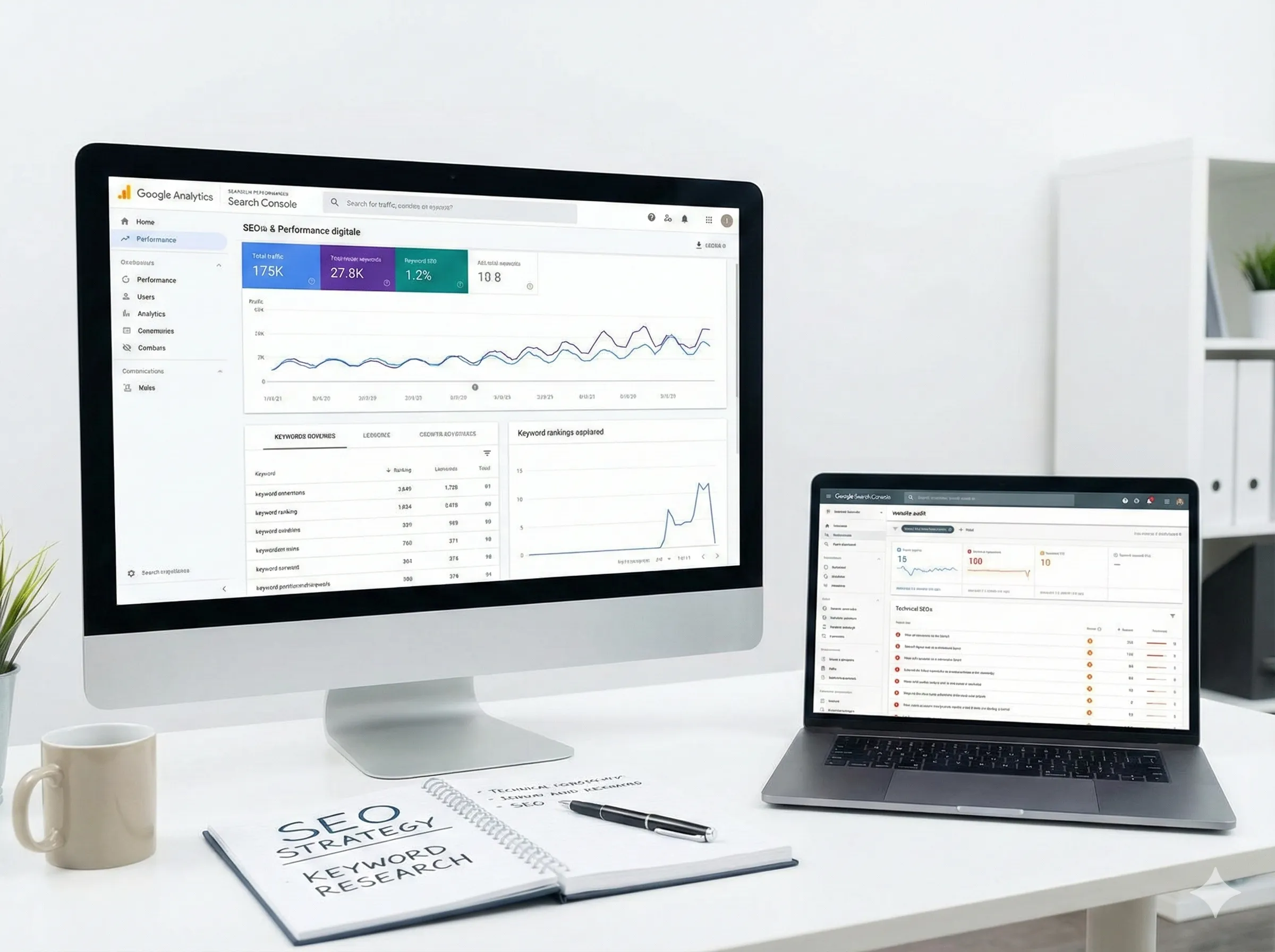Tableau de bord de performance SEO